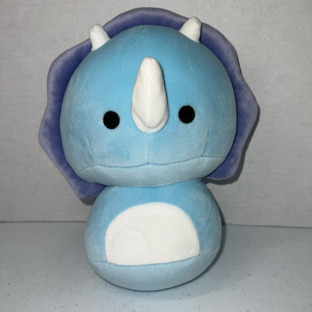 Mewaii Blue Triceratops Dinosaur 9" Plush Kawaii Plushie Stuffed Animal Toy Soft